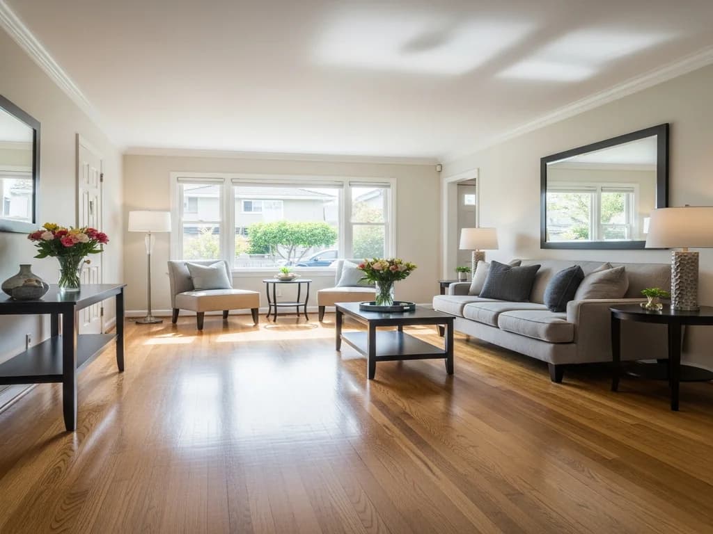A bright, well-presented living room in a clean home